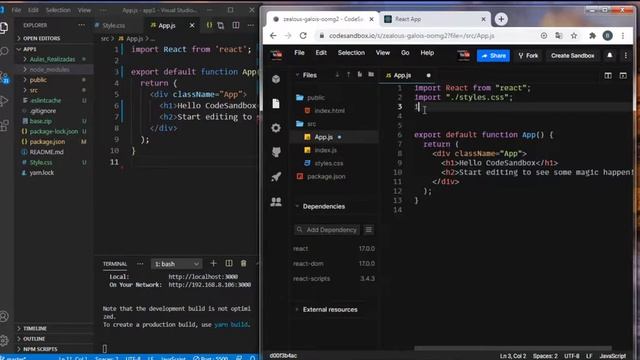 VsCode - Explicando a diferença, [Create React App] e [CodeSandBox] (#182) смотреть онлайн