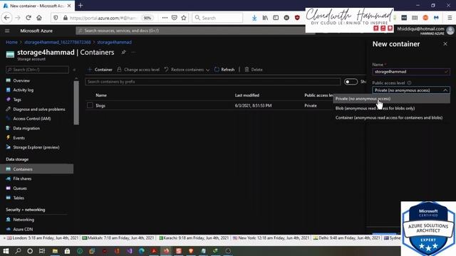 Cloud with Hammad | Microsoft Azure Storage | Hosting Stating Website W/ BLOB Storage | File Share смотреть онлайн