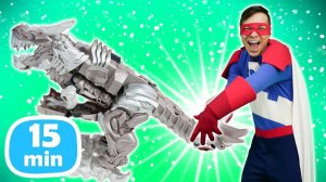 Трансформеры против Десептиконов и их ДИНОБОТА! Сборник видео для мальчиков Той Мастер