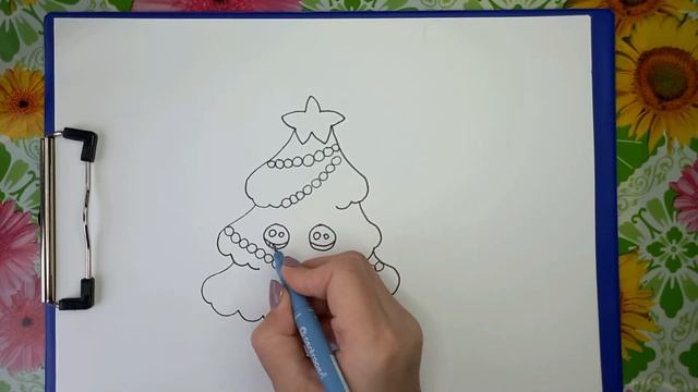 Как нарисовать Новый год для детей (Новогодняя Елочка) смотреть онлайн