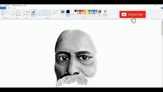 Rabindranath Tagore drawing in Paint | Rabindranath easy sketch | Rabindra Jayanti Special Drawing смотреть онлайн