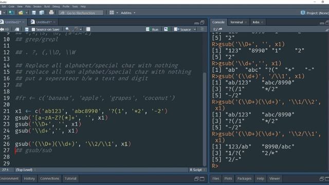 21 Regular expressions -3(HINDI) in R- sub and gsub смотреть онлайн