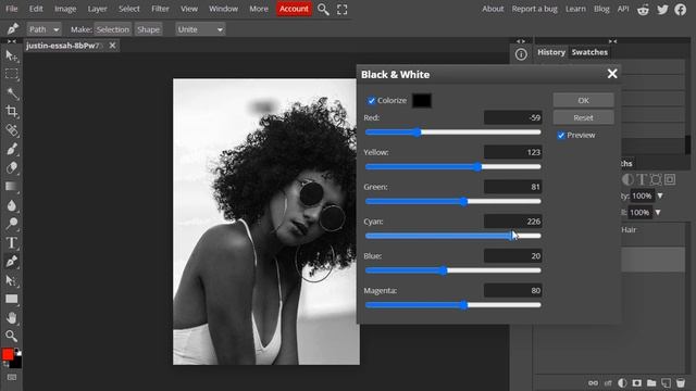 How To Cut Out Hair In Photopea | Remove Background With Complicated And Messy Hair
