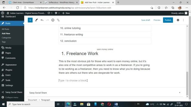 How to Write a Blog Post on WordPress ✅| Content Writing - Step by Step | WordPress Tutorial 2022 смотреть онлайн