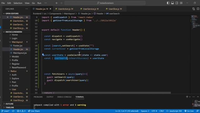 Instagram Clone Using MERN Stack | Manage Search User in Redux State | #41 смотреть онлайн