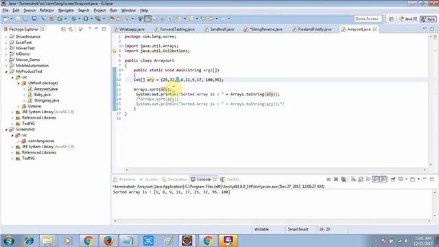 sort array without using java method смотреть онлайн
