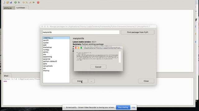 Installing matplotlib in Thonny смотреть онлайн