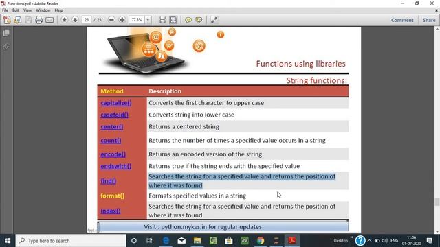 STRING FUNCTIONS IN PYTHON смотреть онлайн