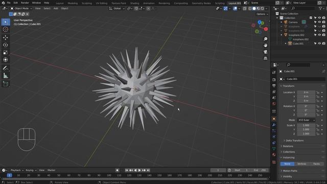 Blender 3.0 - Spiked icosphere with Geometry Nodes смотреть онлайн