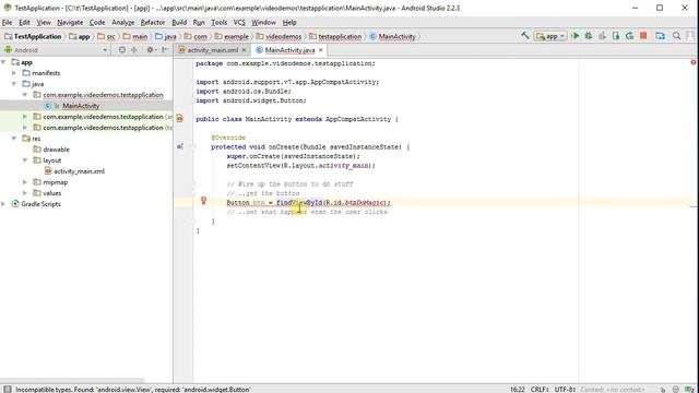 Creating a Button: Android Programming смотреть онлайн