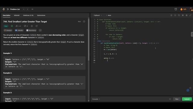 [Leetcode Daily Jun 9] 744 Find Smallest Letter Greater Than Target Python 中文詳解 смотреть онлайн