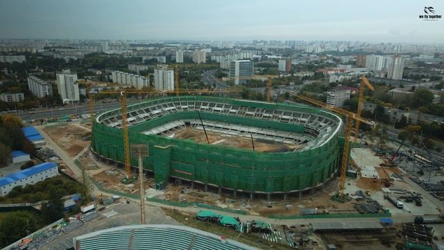 Строительство Национального футбольного стадиона, Минск, сентябрь 2022 смотреть онлайн