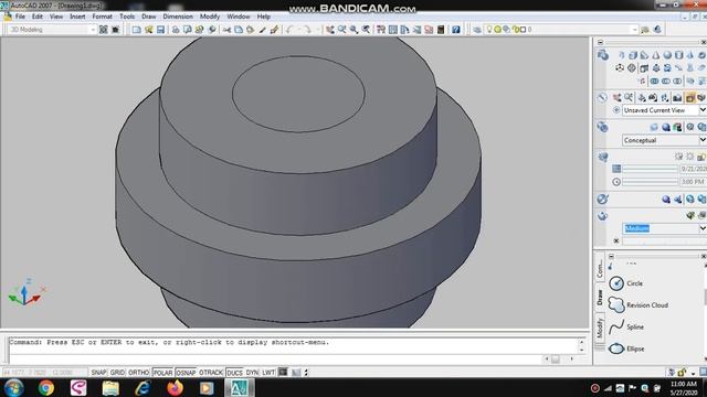 Autocad 2007 3D Tutorial for beginners /part-1 смотреть онлайн