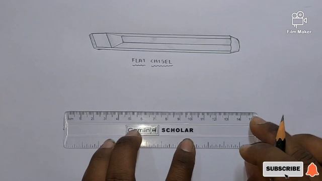 Chisel Drawing| How To Draw A Chisel @MECHANICAL_DRAWINGS