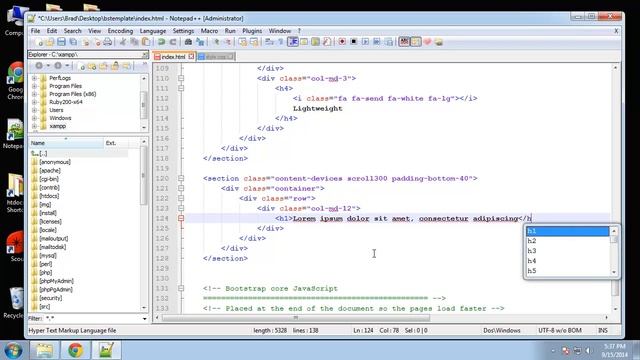 Learn How to Create an Animated Bootstrap Template with HTML - Part 5 смотреть онлайн