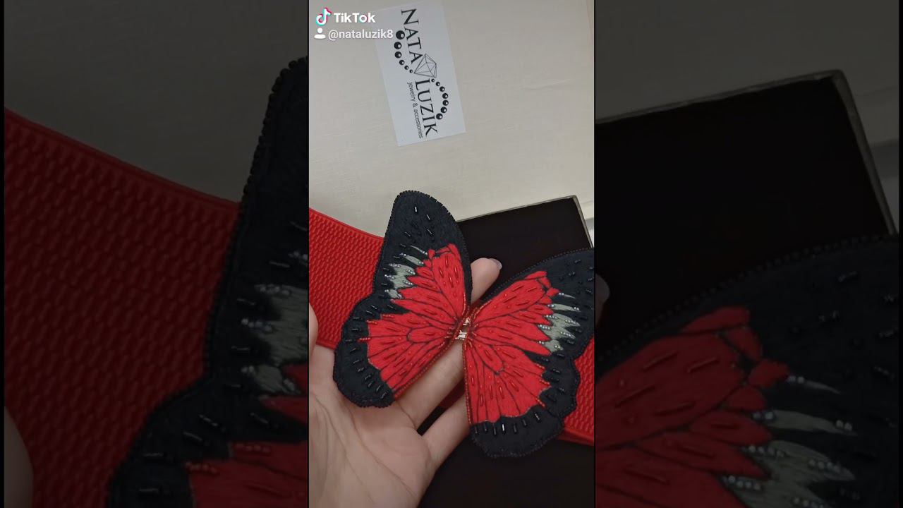 Пояс Бабочка, вышитый нитками мулине смотреть онлайн