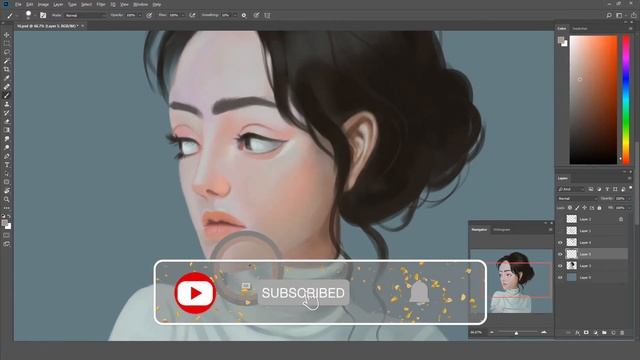 Portrait Painting on Photoshop | Wacom | Pen Tablet смотреть онлайн
