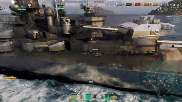 German battleship HANNOVER destroying the enemy with the secondary rain!!! смотреть онлайн