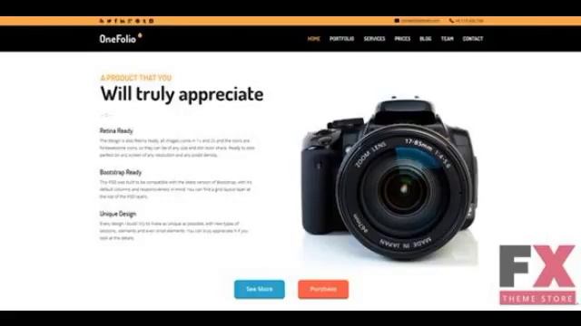 Preview OneFolio - One Page WordPress Theme TForest смотреть онлайн