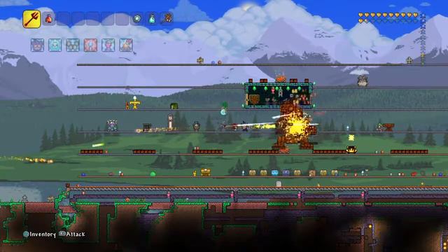 Inferno Fork VS Golem - Terraria Gameplay PS4