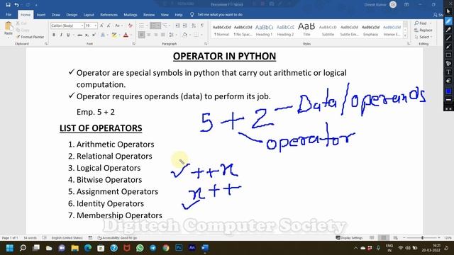 Operator in Python | Types of Operator in Python | Python for Beginners tutorial in Hindi | смотреть онлайн
