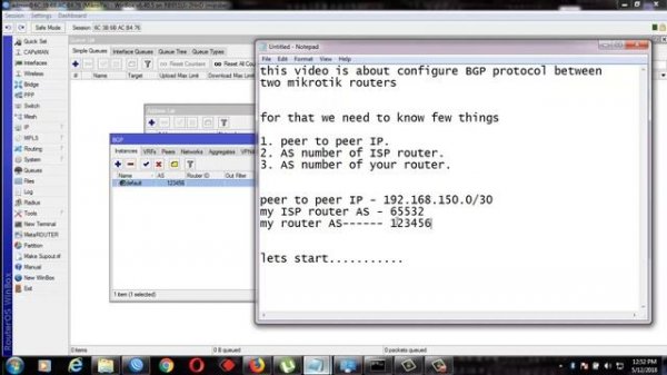 BGP Configuration on Mikrotik router