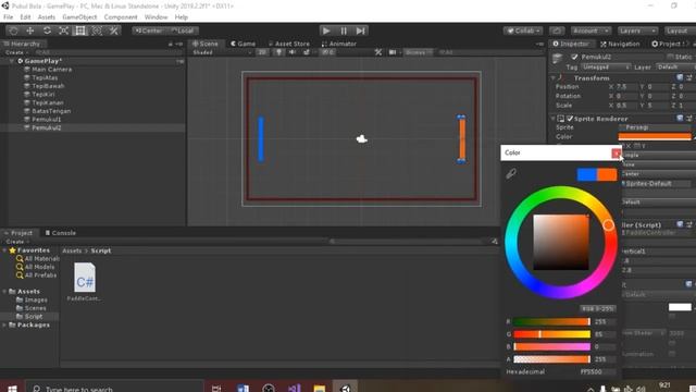 Tutorial Game Ping Pong Unity Part 2 ( Paddle Dan Bola ) || HG Games Studio смотреть онлайн