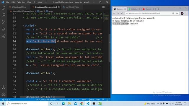 Difference Between Let Var and Const in Javascript Urdu/Hindi смотреть онлайн