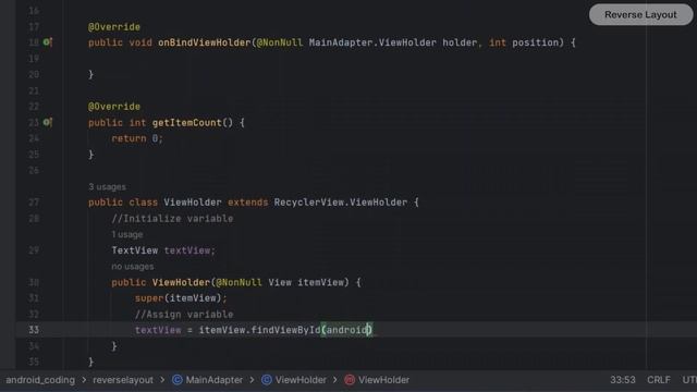 Reverse RecyclerView in Android | ReverseLayout | Android Coding смотреть онлайн