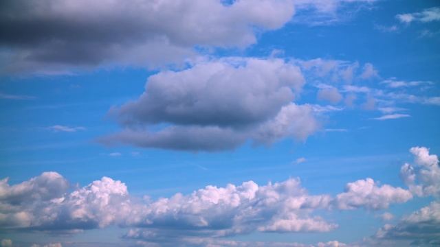 Небо [футаж] [Облака белые Лето День Ясно] 4k