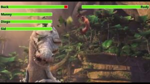 Ice Age: Dawn of the Dinosaurs (2009) Final Battle with healthbars