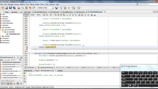 Making Calculator by using Java GUI and NetBeans 8.0 - part 4 смотреть онлайн