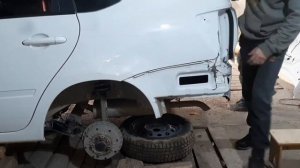 РИХТОВКА КУЗОВА ЛАДА ГРАНТА ВЫТЯНУЛ ЗАДНИЙ УГОЛ   И СДЕЛАЛ БЕЗ ПОКРАСКИ pdr