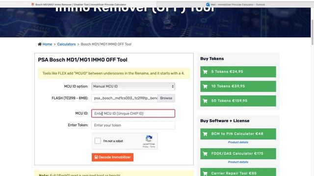 PSA Bosch MD1/MG1 Immo Off Tool | No Emulator | PSA Peugeot Citroen | Remover смотреть онлайн