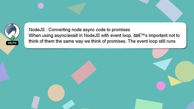 NodeJS : Converting node async code to promises смотреть онлайн