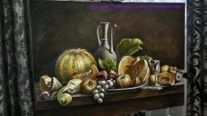Натюрморт маслом, многослойная живопись от Оксаны Яковлевой (Бегельдиновой) "Натюрморт с тыквами"