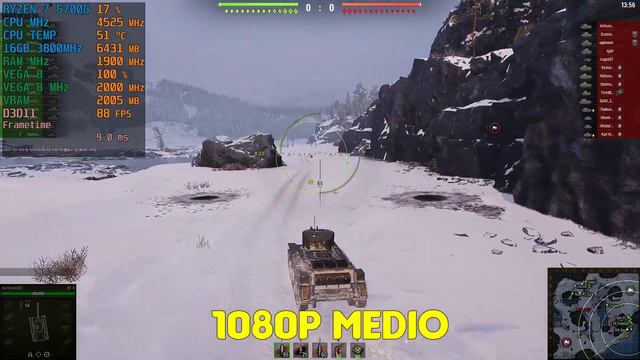 RYZEN 7 5700G | BENCHMARK | WORLD OF TANKS | 16GB RAM