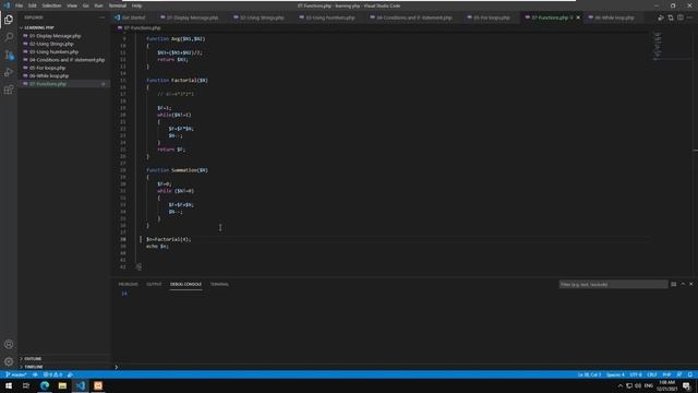 Learning PHP - 005 : Functions смотреть онлайн
