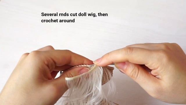 How to crochet DOLL WIG into head - Как ввязать трессы в голову кукле смотреть онлайн
