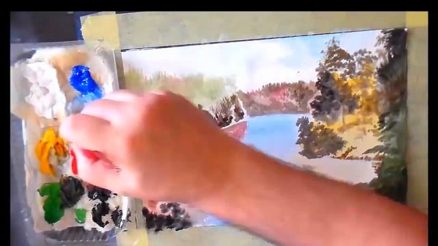 Как рисовать акрилом на бумаге. Как нарисовать лесной пейзаж поэтапно для начинающих смотреть онлайн