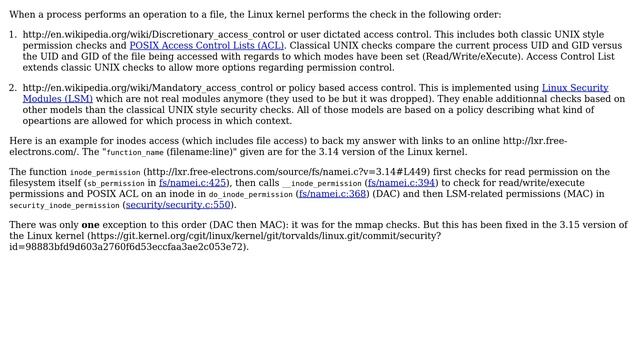 What roles do DAC (file permissions), ACL and MAC (SELinux) play in Linux file security? смотреть онлайн