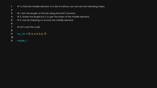 Find the middle element of a list in python смотреть онлайн