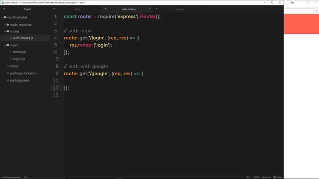 OAuth (Passport.js) Tutorial #4 - Auth Routes смотреть онлайн