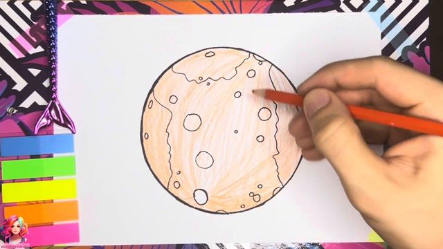 Planet Drawings MERCURY easy drawing step by step #37 смотреть онлайн