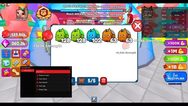 Roblox Strong Ninja Simulator Script - Auto Farm GUI | Redeem Codes смотреть онлайн