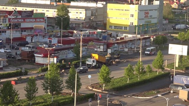 Укладка асфальта остановка Рынок Ведутся дорожные работы Благоустройство Новочебоксарск 21 05 2020