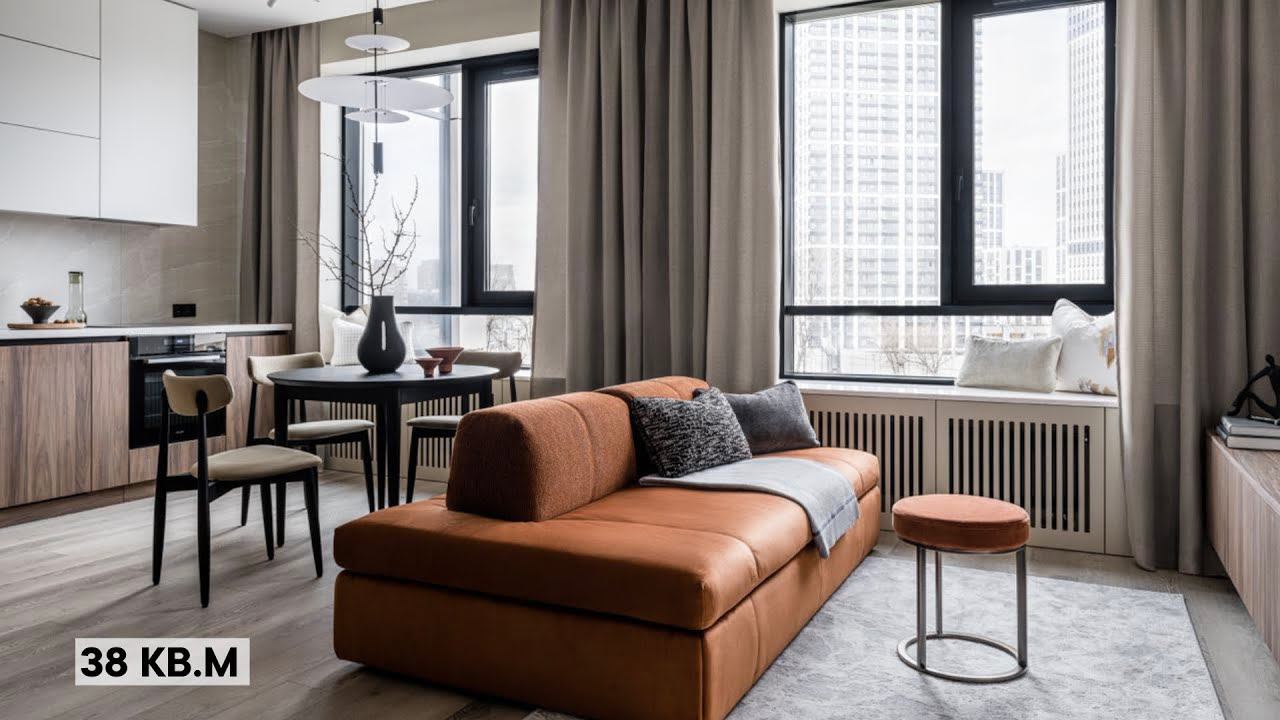 УЮТНАЯ квартира 38 кв.м Обзор однушки с трендовыми решениями в интерьере. Дизайн интерьера 2024 смотреть онлайн