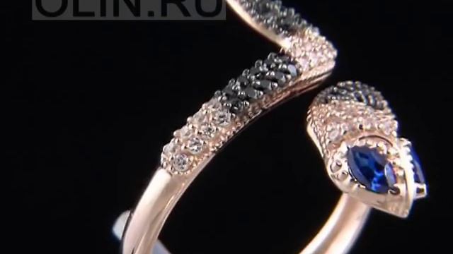 Колечко "Змейка" с цветными фианитами смотреть онлайн