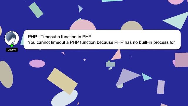 PHP : Timeout a function in PHP смотреть онлайн