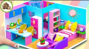 Миниатюрный домик ванная комната, кухня, спальня, гостинная для всей семьи из картона /260